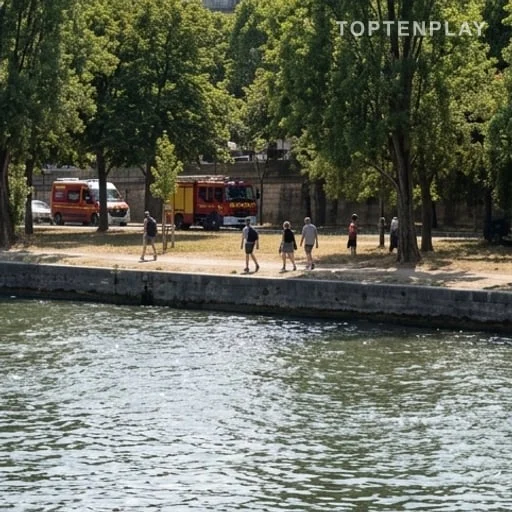 Berge de fleuve surveillée après une noyade
