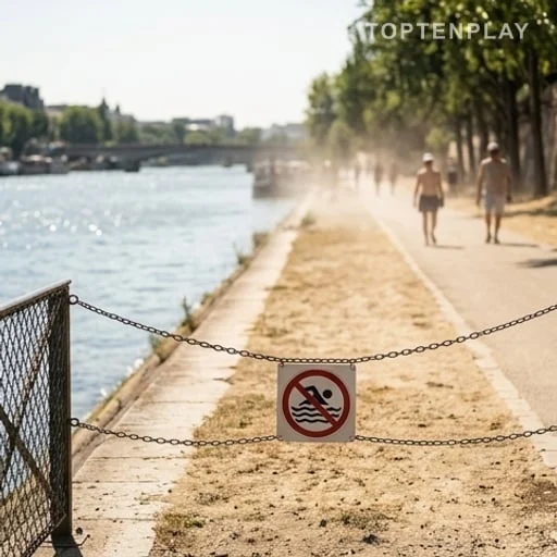 Barrière de prévention près d’une zone de baignade