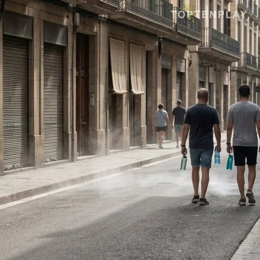Rue urbaine écrasée par une forte chaleur