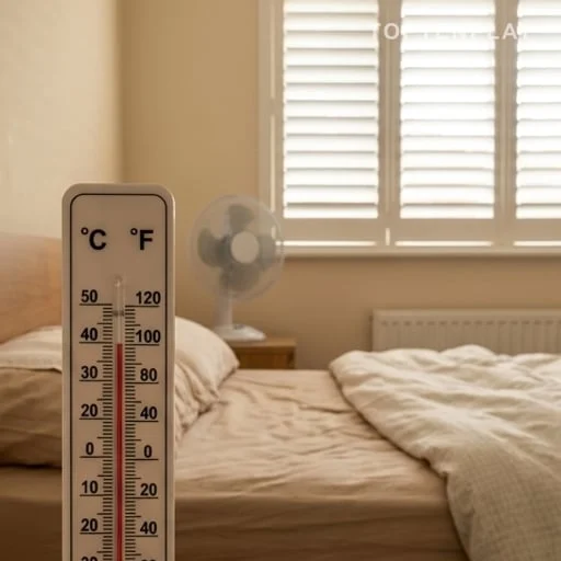 Chambre chaude avec ventilateur pendant la canicule
