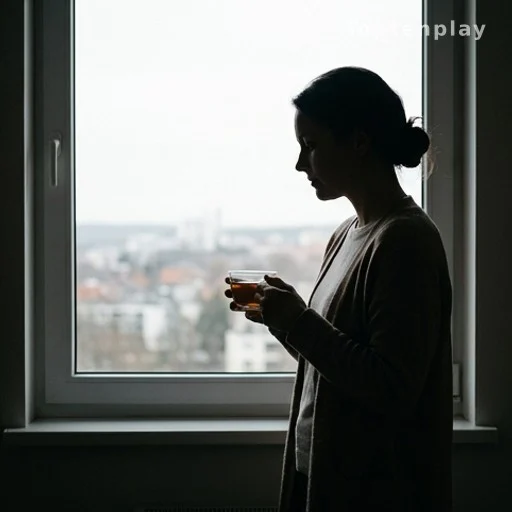 Silhouette de femme tenant une tasse, illustrant une démarche de bien-être et de modération