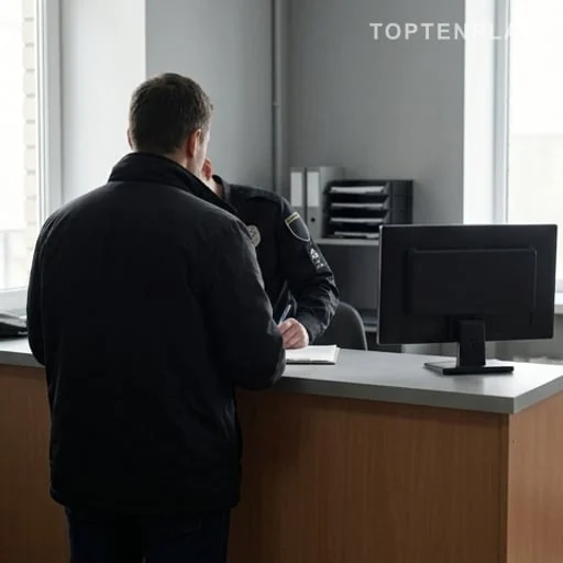 Homme de dos dans un commissariat de justice pénale