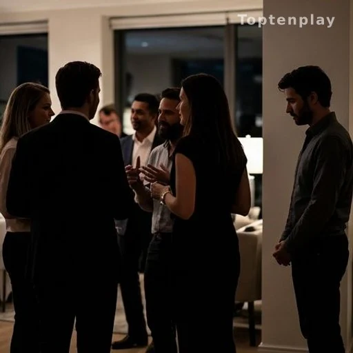 Personne en retrait lors d'une conversation en groupe dans un cadre social