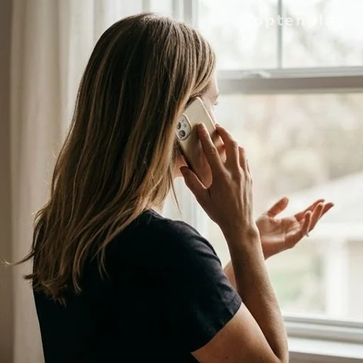 Femme de dos au téléphone apprenant une nouvelle inattendue
