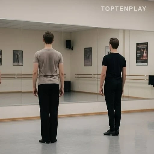 Deux danseurs de dos dans un studio