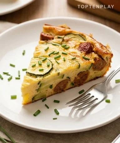 Clafoutis salé courgettes, merguez et fromage gratiné