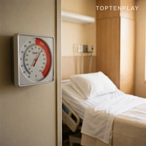 Thermomètre élevé dans une chambre d’hôpital
