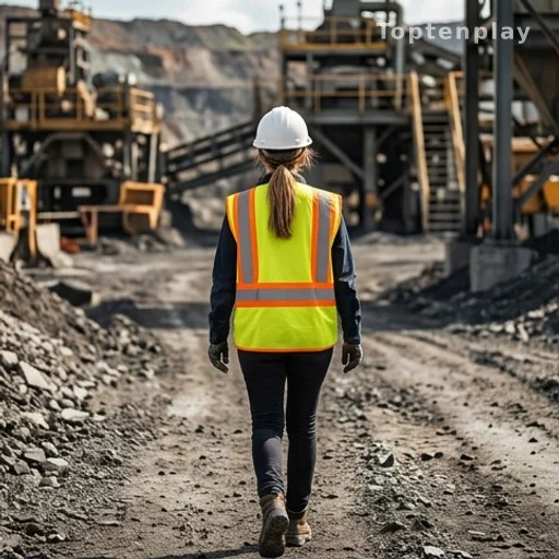 Femme en équipement de sécurité sur un site minier, inclusion dans le secteur minier
