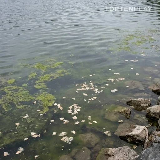 Eau douce verdâtre pouvant contenir des cyanobactéries