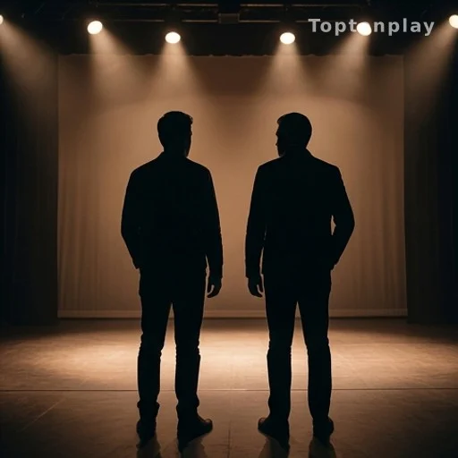 Deux silhouettes d'artistes sur scène de dos, solidarité entre chanteurs de la même génération