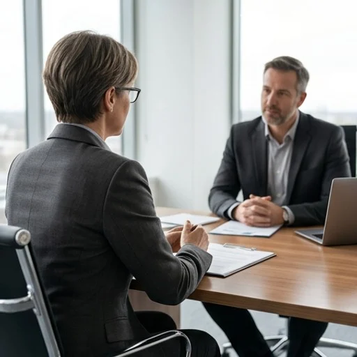 Entretien de fin de carrière entre un salarié senior et son employeur