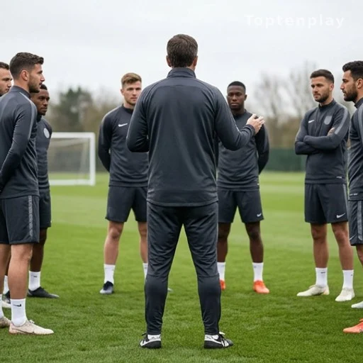 Entraîneur de dos dirigeant une séance d'entraînement de l'équipe de France