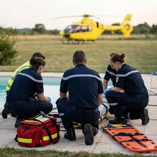 Premiers secours près d’une piscine familiale