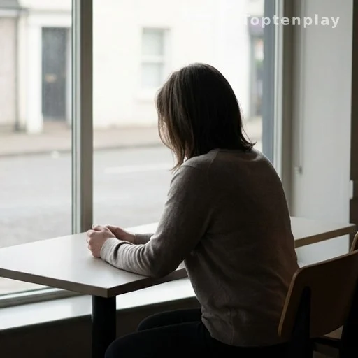 Silhouette d'une personne de dos près d'une fenêtre, ambiance recueillie