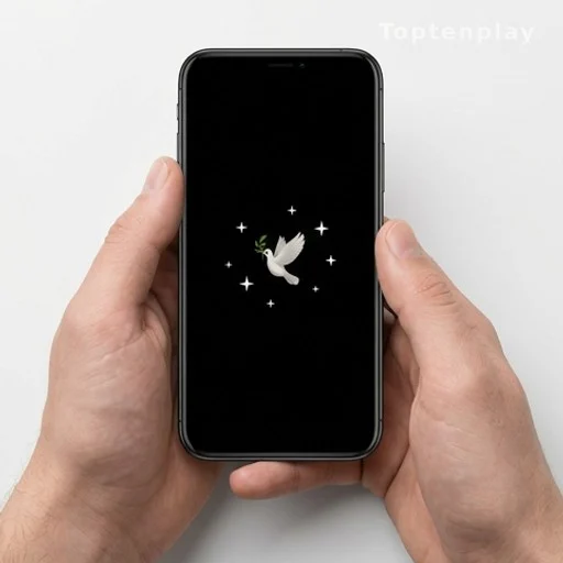 Écran de smartphone avec story fond noir et émoji colombe, hommage Instagram
