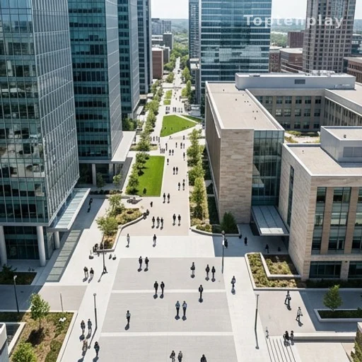 Campus d'école de commerce dans un quartier d'affaires francilien