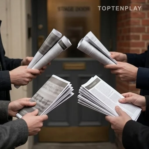 Tracts anonymes près d’une entrée de théâtre
