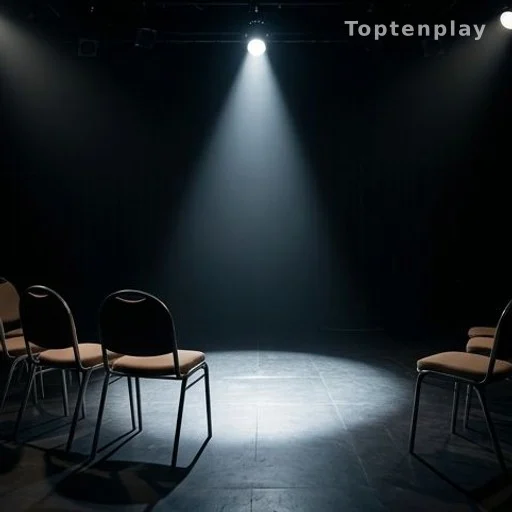 Plateau de télévision vide sous un projecteur, évoquant une émission controversée en direct