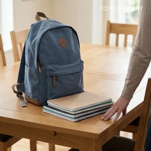 Sac d’adolescente sur une table familiale
