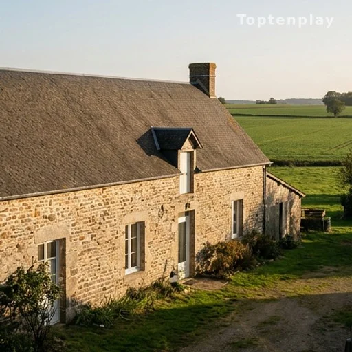Ferme rurale dans le nord de la France, cadre de vie d'un éleveur agriculteur