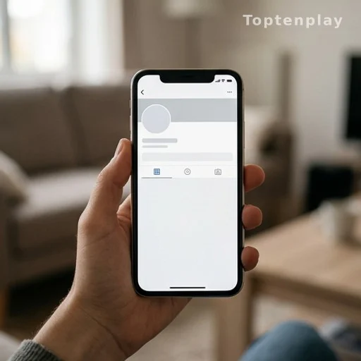 Écran de smartphone affichant un profil de réseau social supprimé, compte introuvable