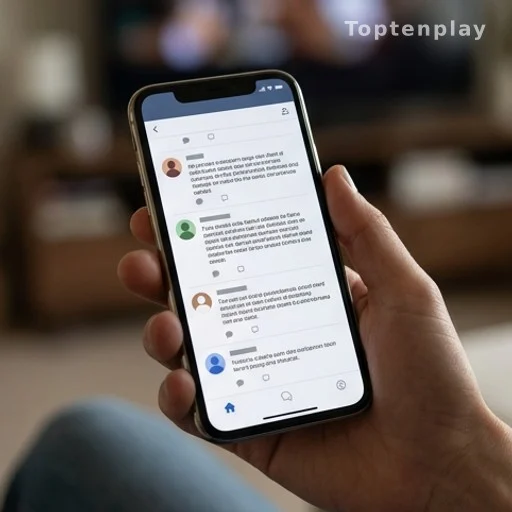 Smartphone affichant un fil de discussion sur un forum en ligne avec de nombreuses réponses