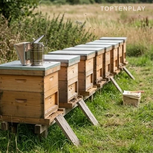 Ruches installées sur une parcelle près d’habitations