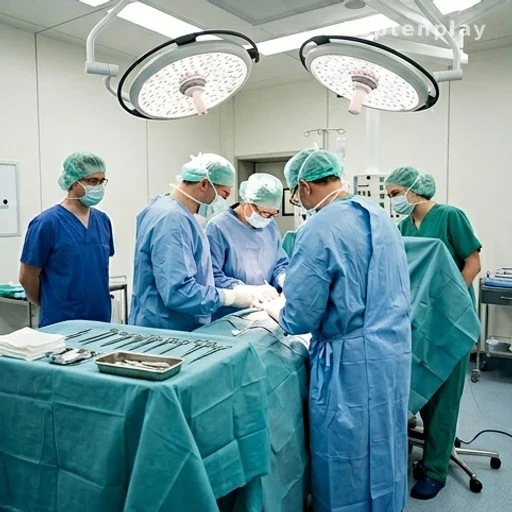 Équipe chirurgicale en salle d'opération lors d'une intervention médicale