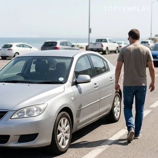 Voiture au soleil près d’une plage