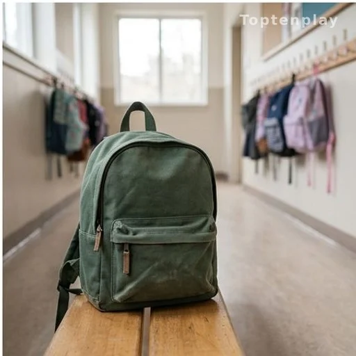 Sac d'école d'un enfant isolé dans un couloir scolaire