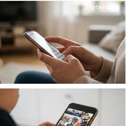 Mains d'une mère rédigeant un message sur son téléphone
