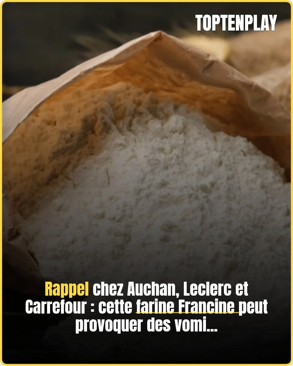 Farine Francine rappelée : deux lots à ne pas consommer