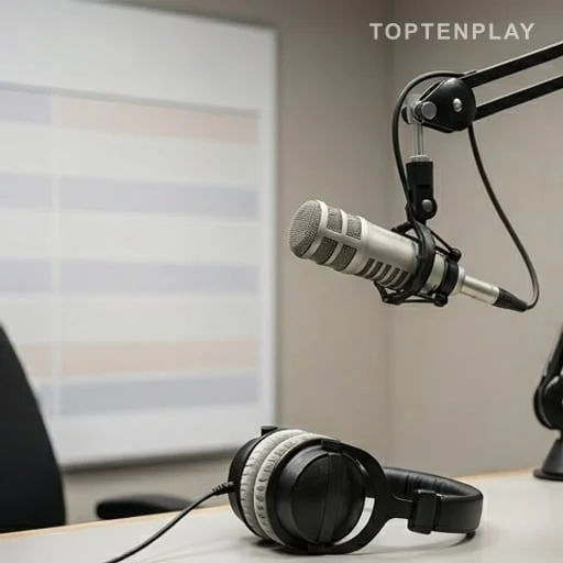 Micro de studio radio pour une émission matinale