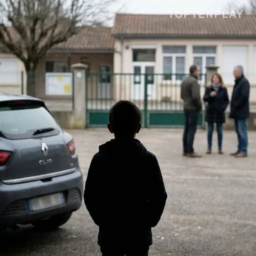 Sortie d’école et voiture, scène de sécurité