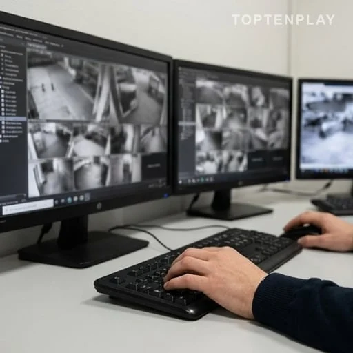 Écrans de vidéosurveillance utilisés pour la sécurité
