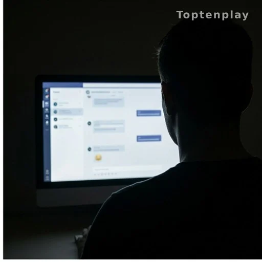Personne de dos devant un écran d'ordinateur, traque de pédophiles en ligne