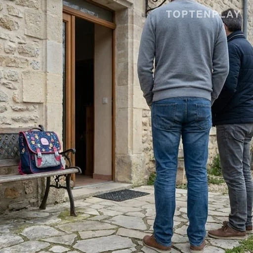 Sac d’enfant devant une famille d’accueil
