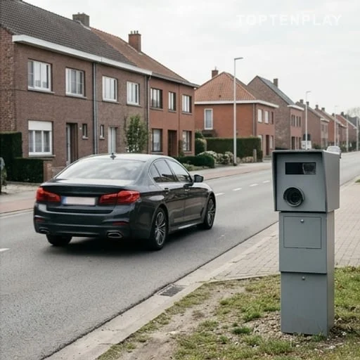 Radar routier sur une rue urbaine belge