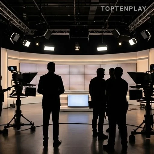 Plateau télé après une dernière émission France Télévisions