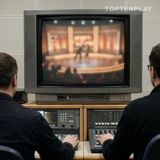 Moniteur diffusant une archive télévisée sans logo