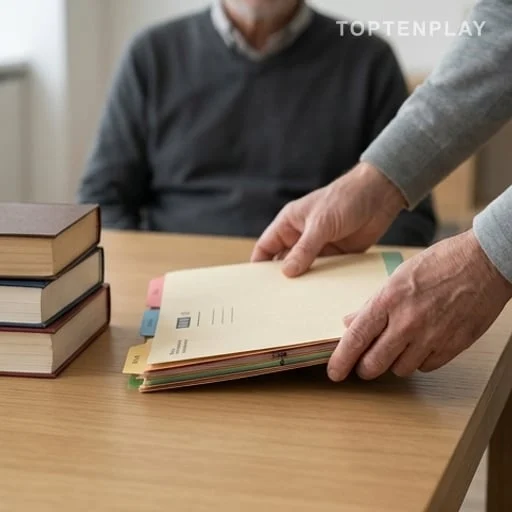 Dossier de revenus et livres sur une table
