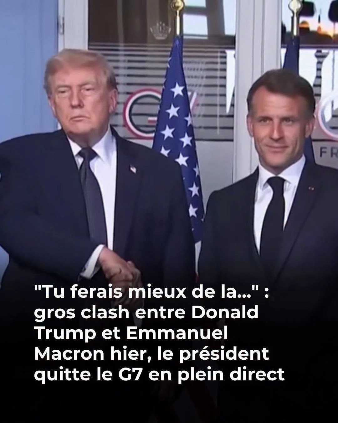 G7 d&rsquo;Évian : Macron absent à l&rsquo;arrivée de Trump, la poignée de main qui fait parler