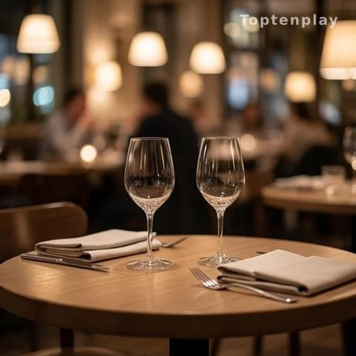 Table dressée pour deux dans un restaurant parisien, vie sentimentale