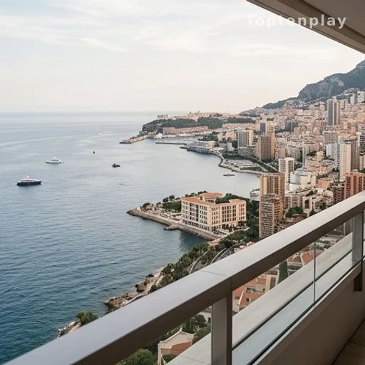 Vue sur la principauté de Monaco et la Méditerranée depuis une terrasse