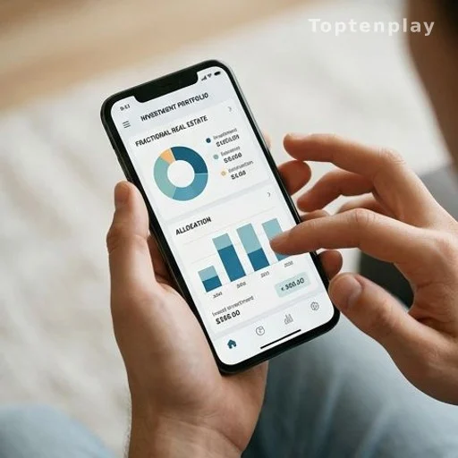 Mains utilisant une application mobile d'investissement immobilier fractionné