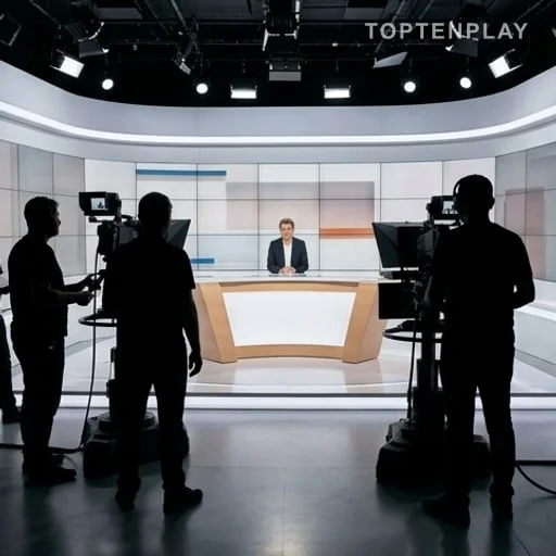 Plateau télé anonyme avant une annonce de TBT9