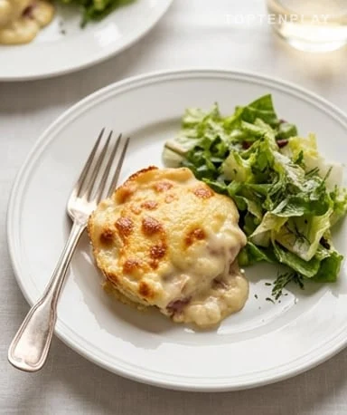 Gratin Œufs, Jambon de Dinde et Béchamel