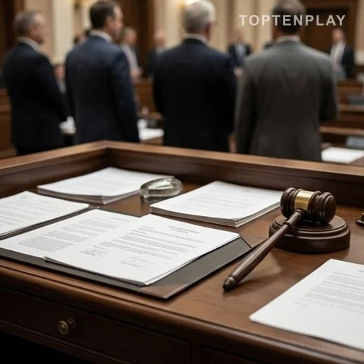 Documents de justice sur un bureau législatif