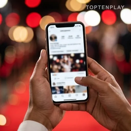 Téléphone affichant des réactions floutées