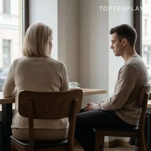 Femme et homme anonymes dans un café